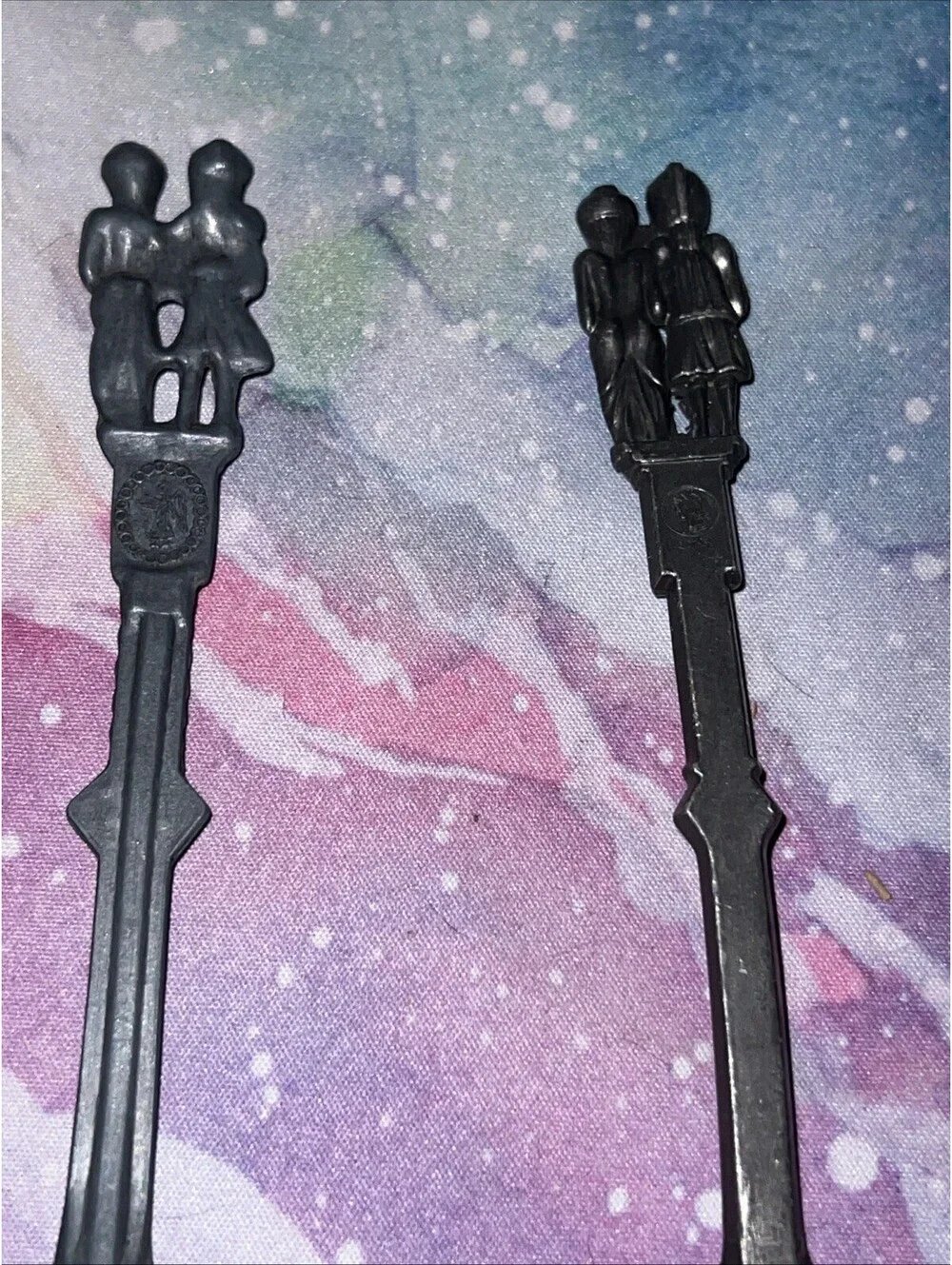 Set Of 2 Grey Vintage Dutch Wedding Spoons